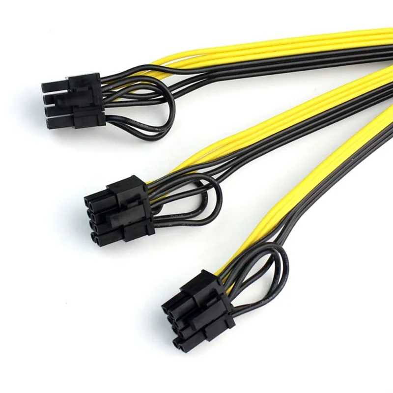 

N88R 10Pcs/Set 1 To 3 Power Supply Cable 8P(6+2P) Adapter Cable 8Pin Graphics Card Splitter Wire 12AWG+18AWG Power Cord