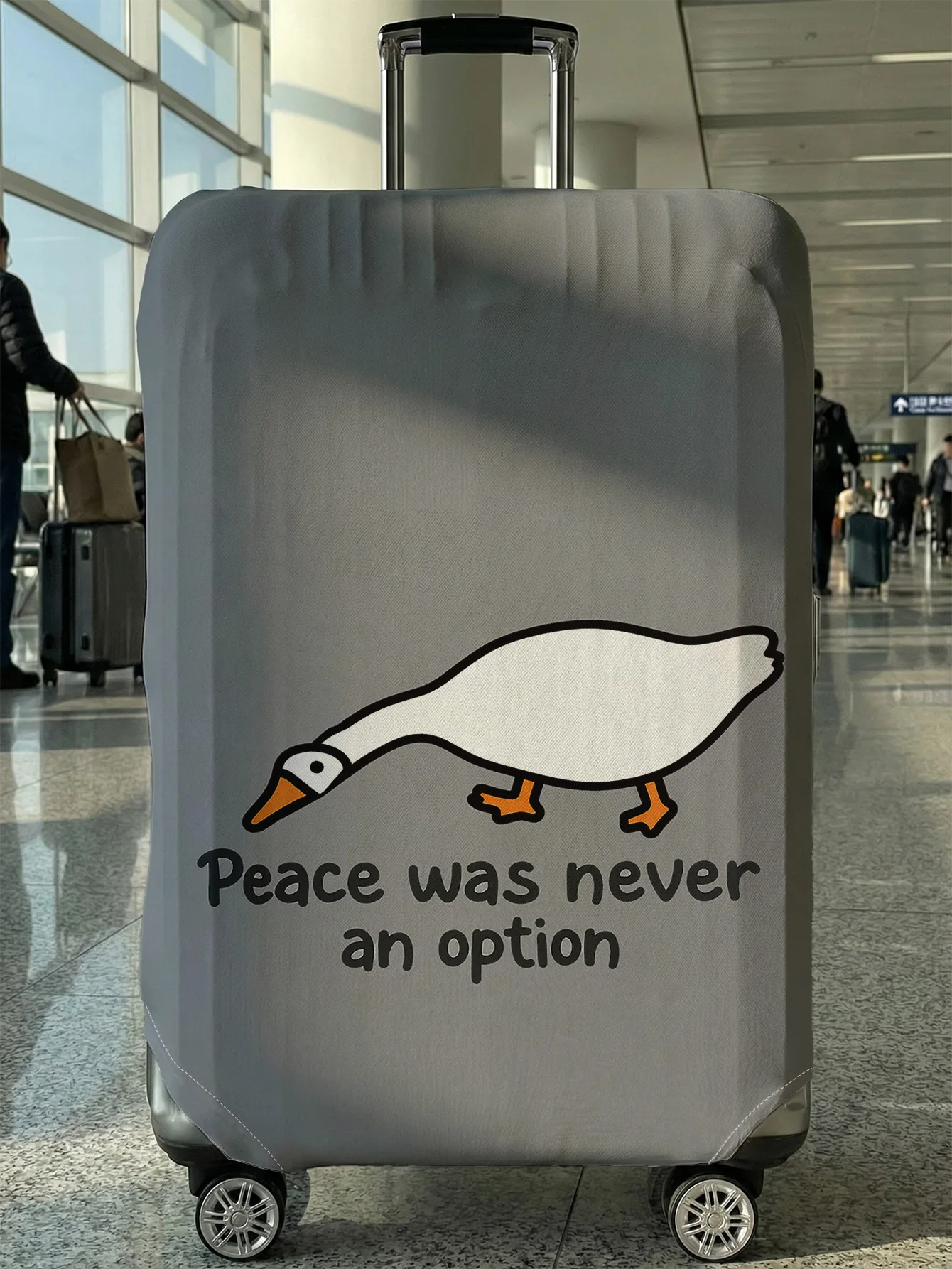 

Защитный чехол для багажа Big White Goose Fun Meme, подходит для чемоданов 18-32 дюймов, чехлов для ручек чемоданов, дорожных аксессуаров.