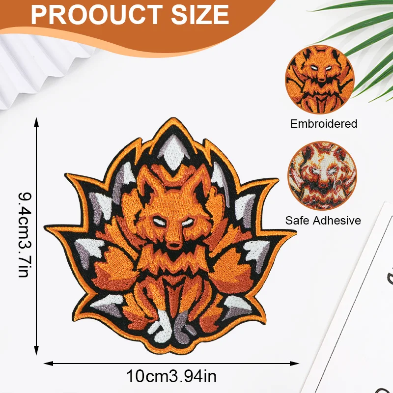 1pc Fox Morale Badge with Embroidery Patches, Sew-on/Iron-on, Suitable for DIY Decorations on Clothing, Hats, Shoes, and Bags