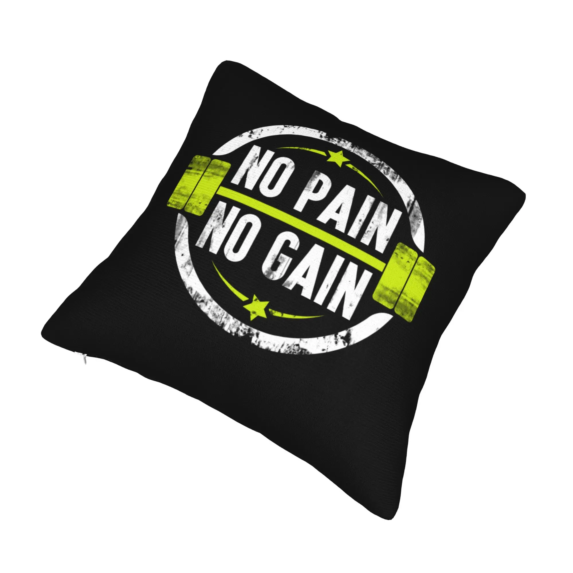 No Pain No Gain Pillow Case 40x40cm Living Room Decoration Nordic Bodybuilding Fitness Gym Chair Cushion Square Pillowcase