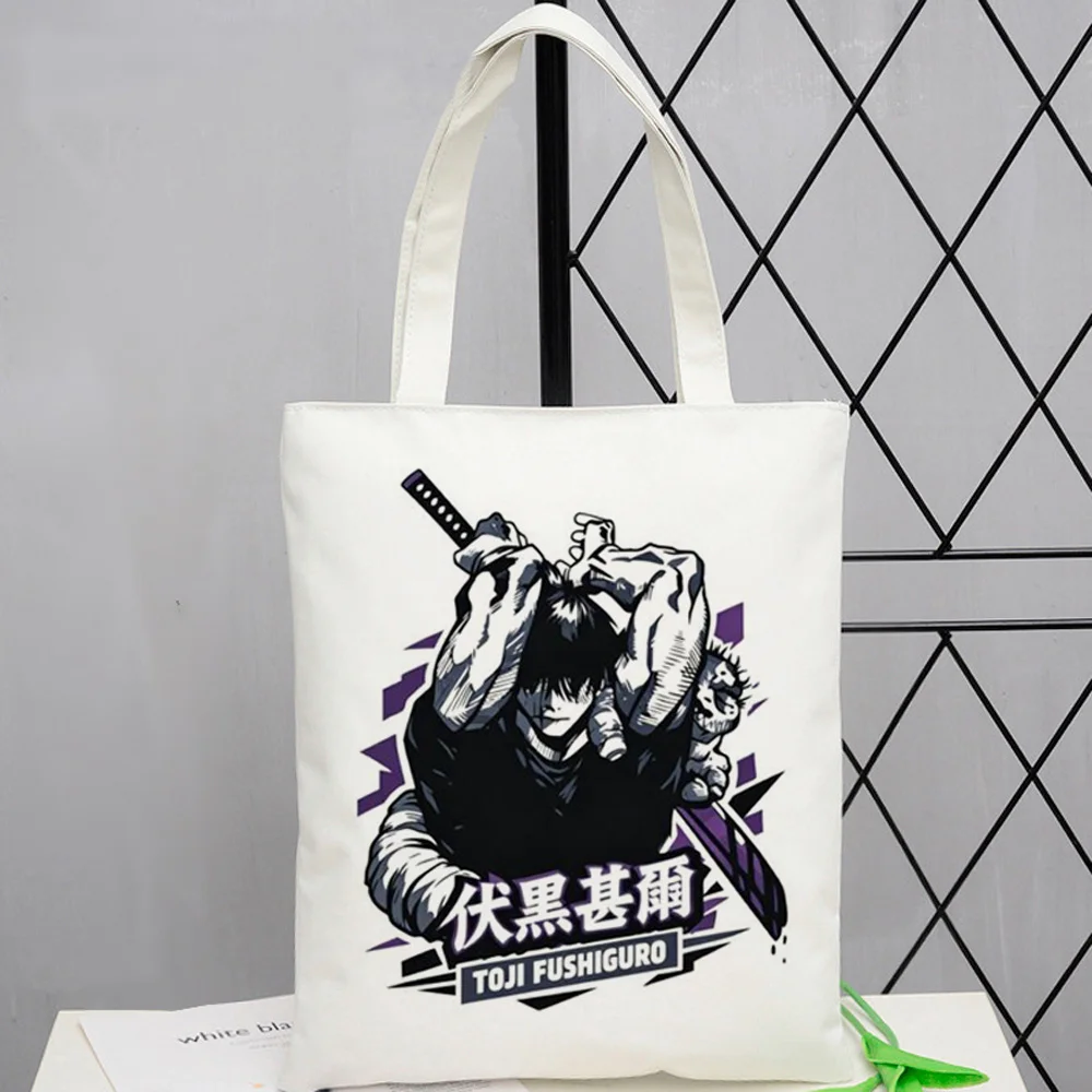 Toji Fushiguro tote bag foldable bolsas de tela canvas  y2k femme