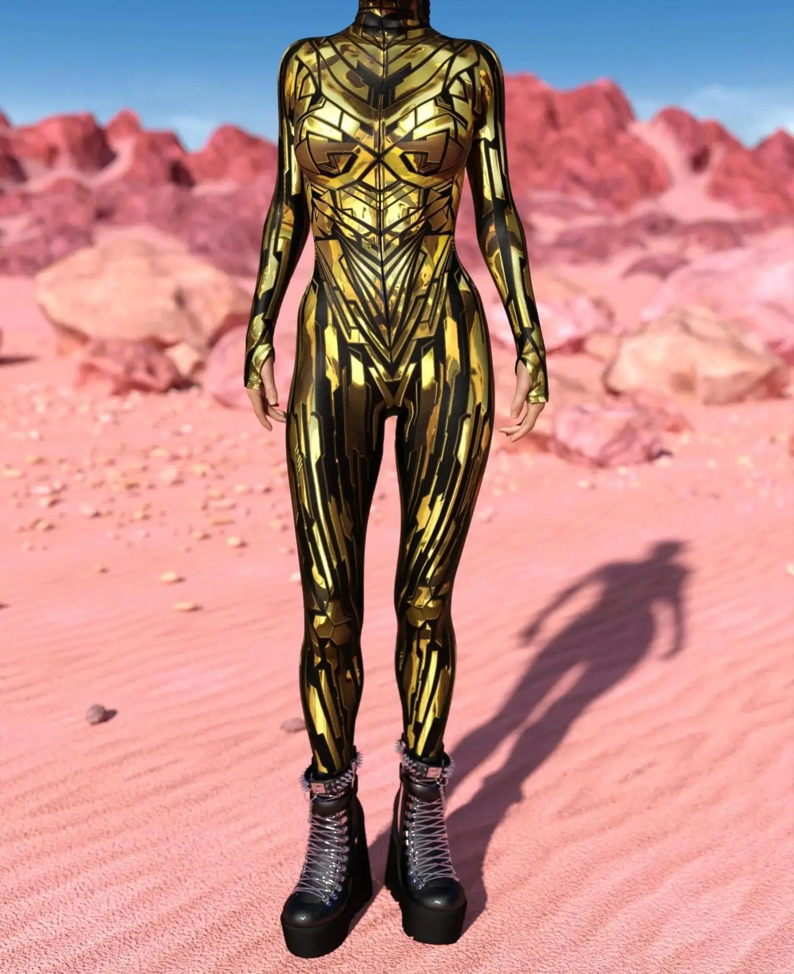 Mechanischer Rüstungs-Roboter-Bodysuit für Frauen, Skelett-Cosplay, Punk-Zentai-Jumpsuit, Kostüm für Halloween-Party, Aufführung, Maskerade – Detail 23