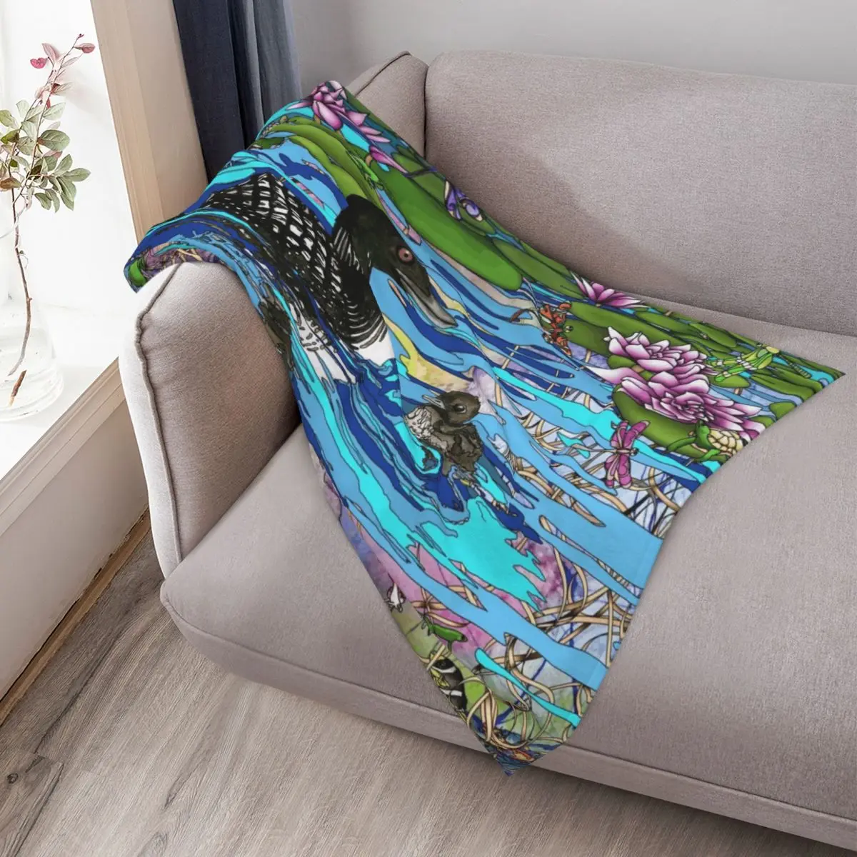 لونز والزنابق المائية رمي بطانية شعر فروي هدية مضحكة أغطية السرير البطانيات #3