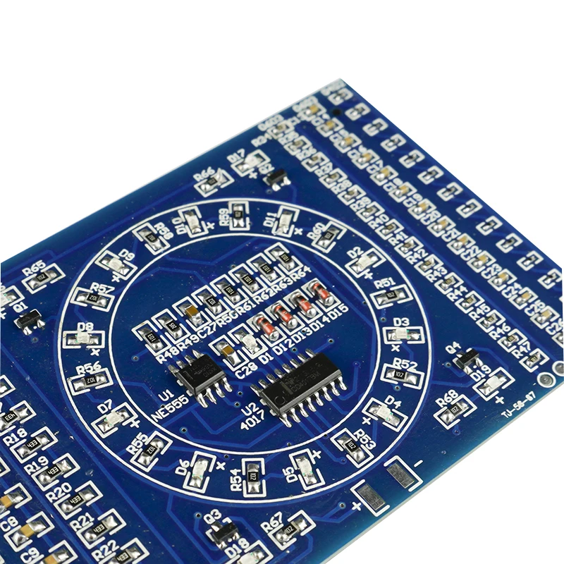 Smd rotativa piscando circuito eletrônico diy suíte kits de placa prática de solda para o experimento escolar