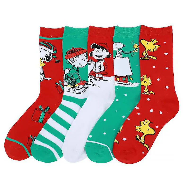 

New Snoopy Socks Cartoon Women's Mid-calf Socks Cute Christmas Gift Cotton Socks Sweat Absorbent Adult Average Size