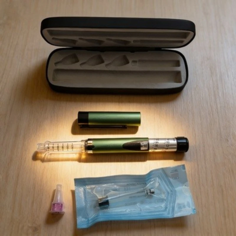 Reusable Portable Injection Pen for 3ml Cartridge, Insulin Growth Hormone Peptide, No Medication Home Care Device