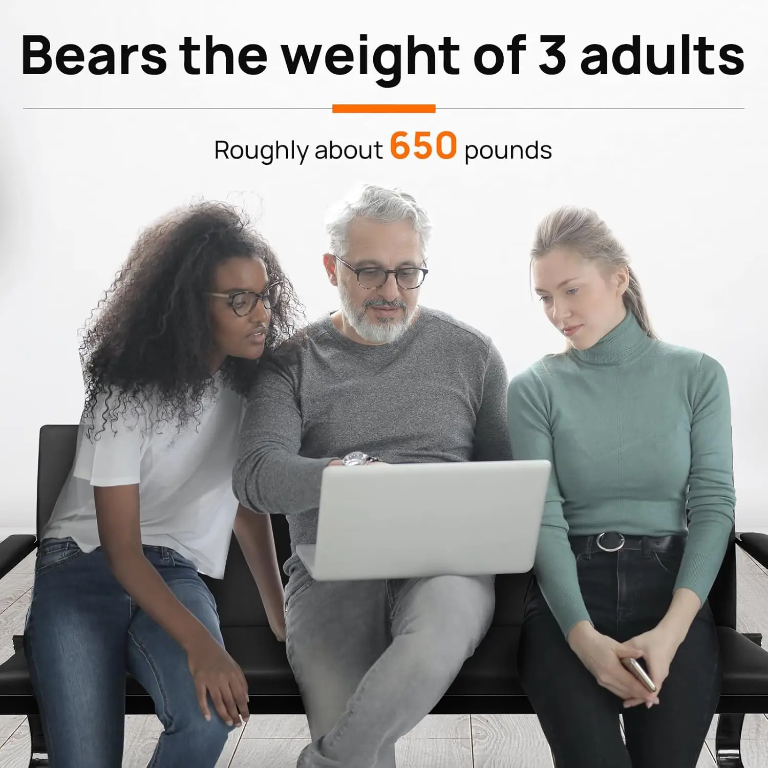 مقعد غرفة الانتظار مصنوع من جلد البولي يوريثان بمسند للذراع لمناطق الاستقبال في المكتب والردهة والعيادة #6