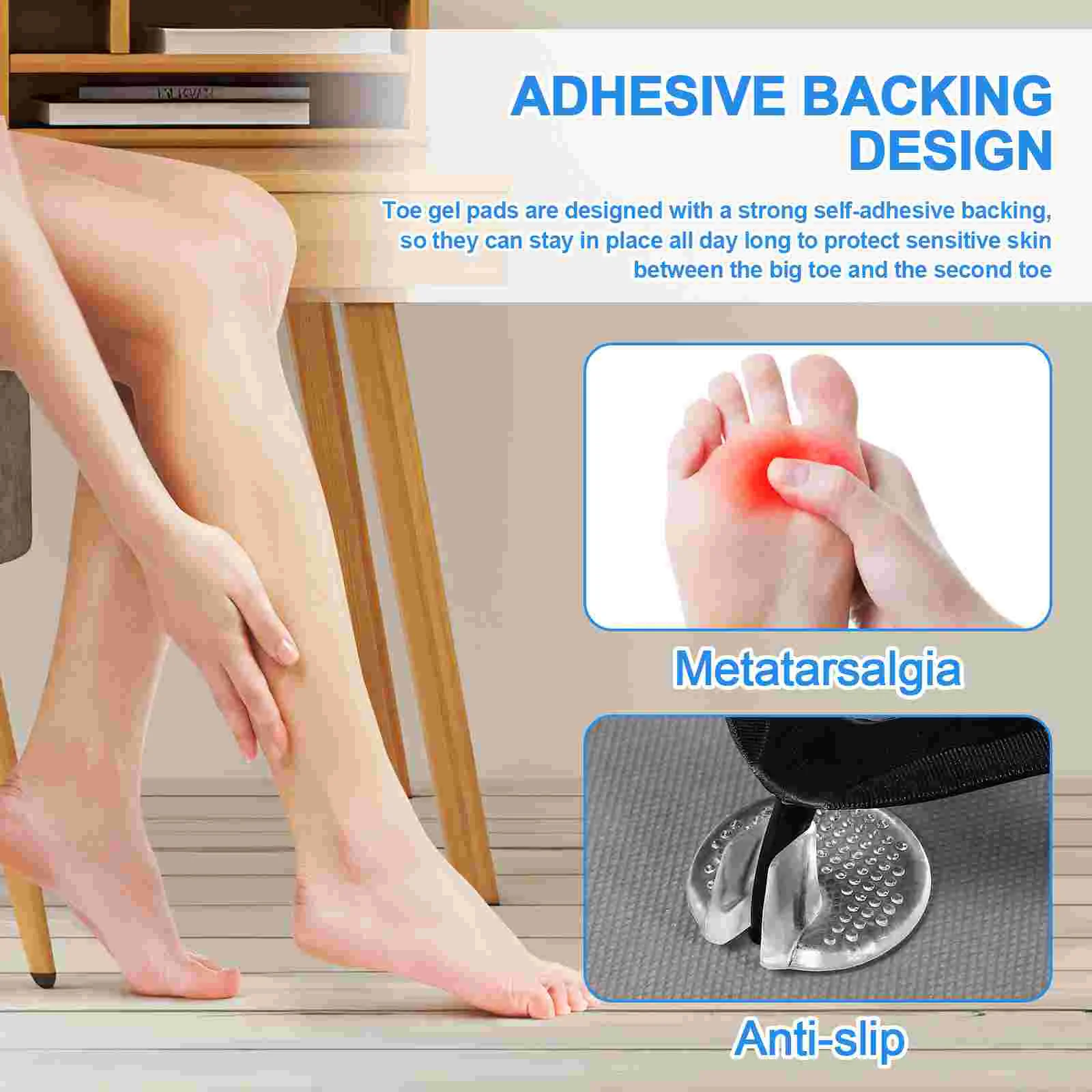 Silicone Slipper Sandals Forefoot Pad Flip-flop Clip Foot Pad GEL Shoe Insole Foot Care Massage Particle Non-slip Cushion