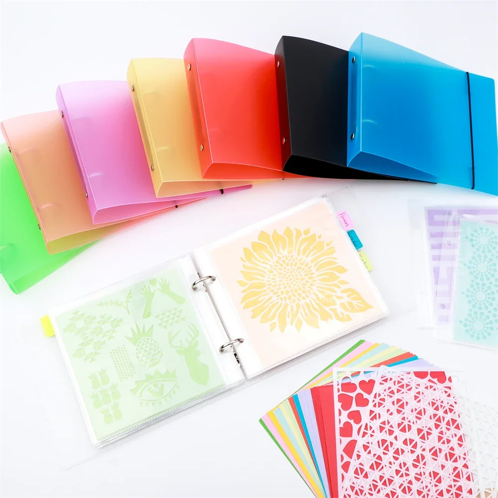 Cookie Stencil Storage Binder for Storage 6x6 Stencils DIY Scrapbooking Clear Stamp Storage Folder Organize