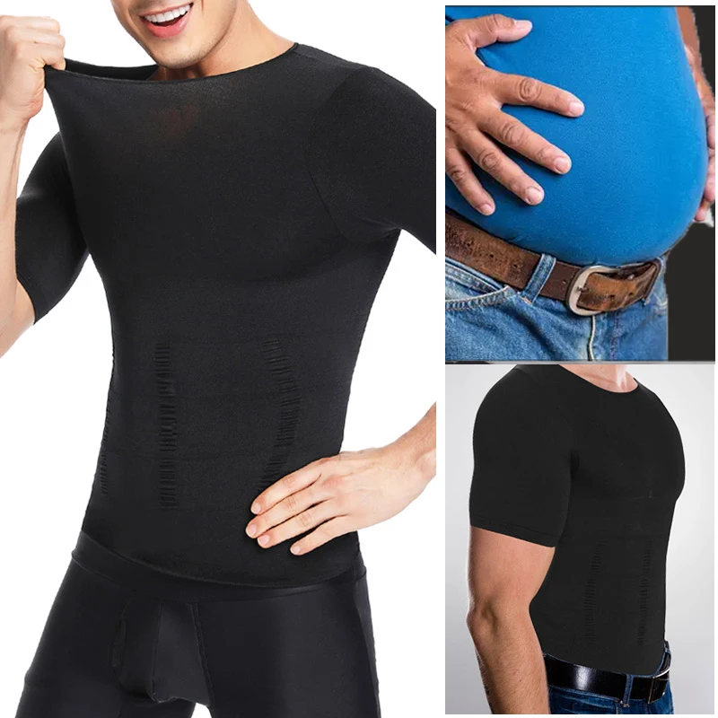 Chemises de Compression pour hommes, réducteurs d\'abdomen, chemises de poitrine, ventre mince, façonnant le ventre, Corset correctif