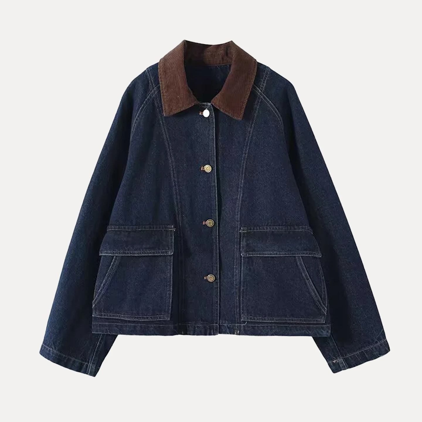 

Faionable ort Denim Jaet Women's Sle Personali Versatile Autumn 2025 New Arrival Z Stand Fit Ladies Coat