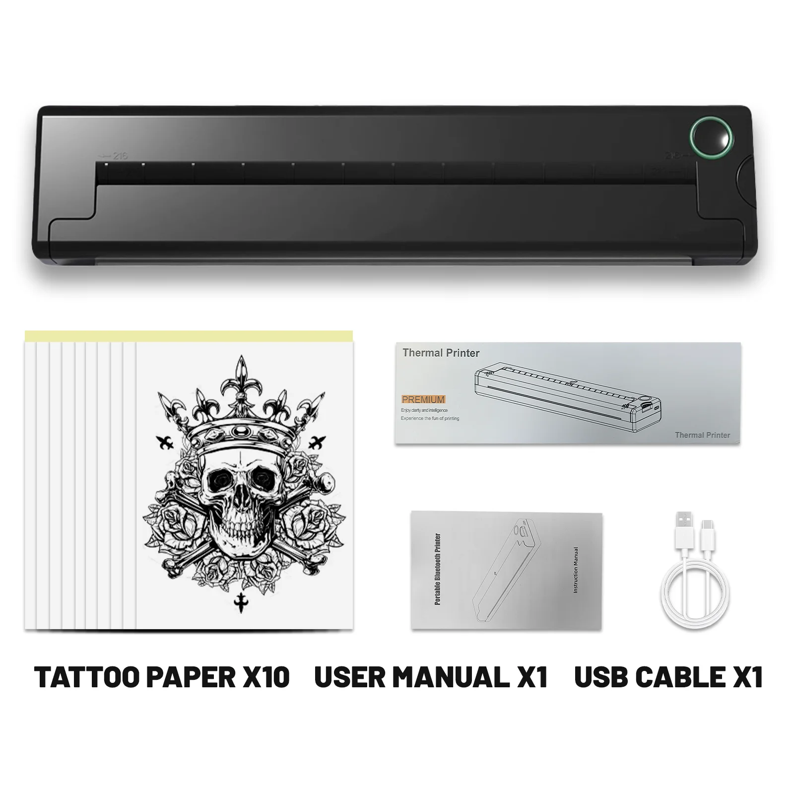 Draagbare A4 thermische printer Mini Tattoo stencil-overdrachtprinter Multifunctionele tattoo-documentprinter Draadloos Bluetooth