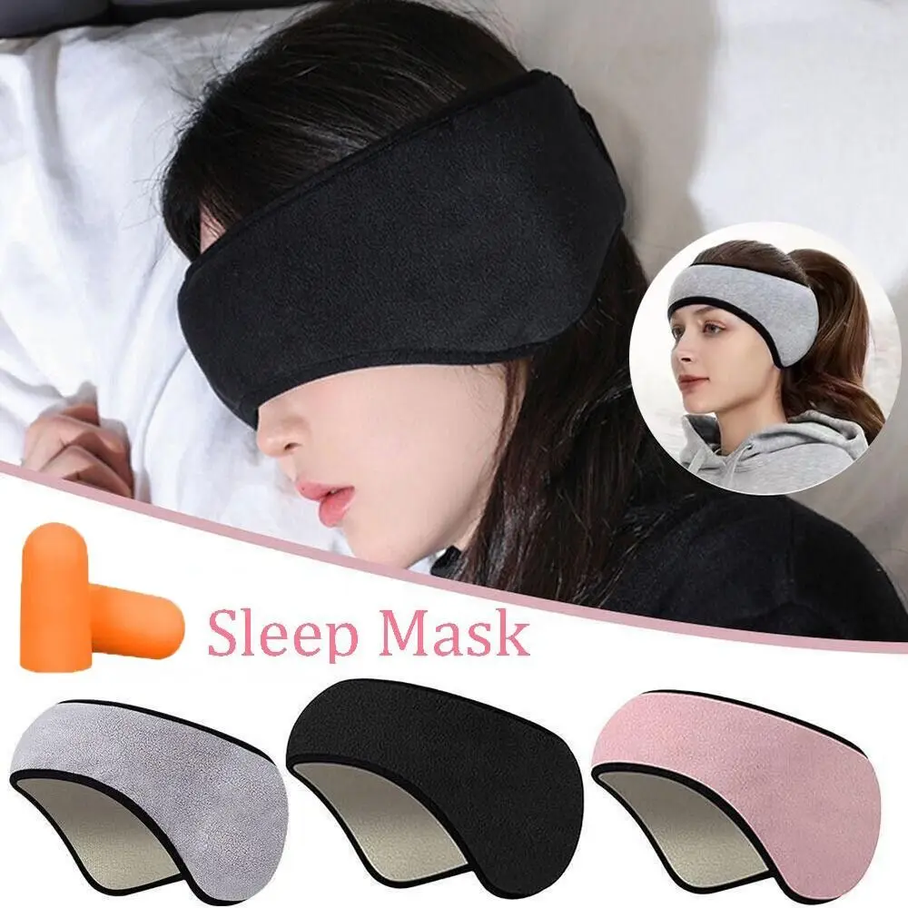 Adjustable Sleeping Mask Plush Warm Three Layers Blackout Ear Muffs Relaxing Noise Cancellation Blindfold Anti-Noise Earmuff