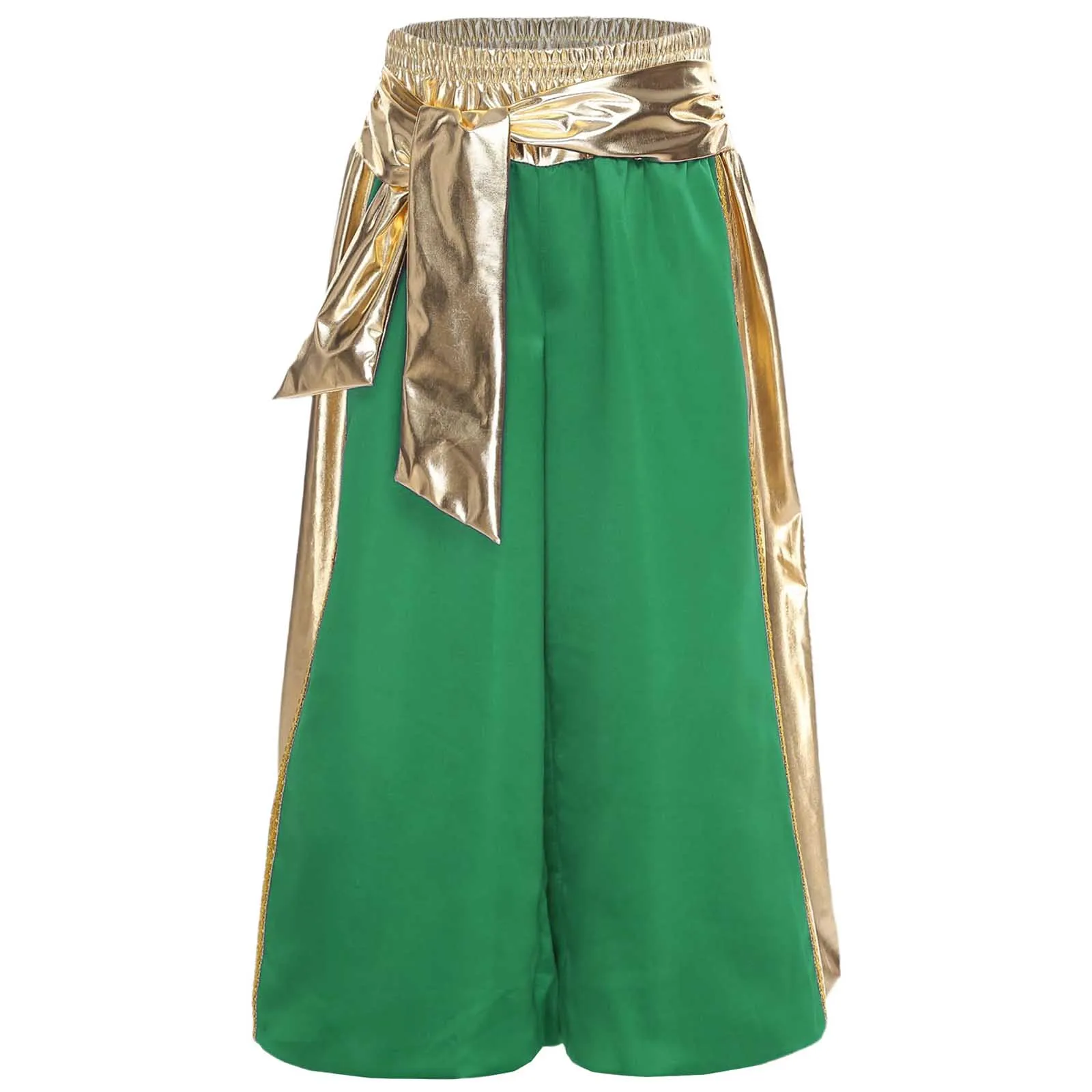 Meninos príncipe árabe aladin halloween cosplay traje calças compridas metálico brilhante abóbora calças bloomers harem lanterna calças