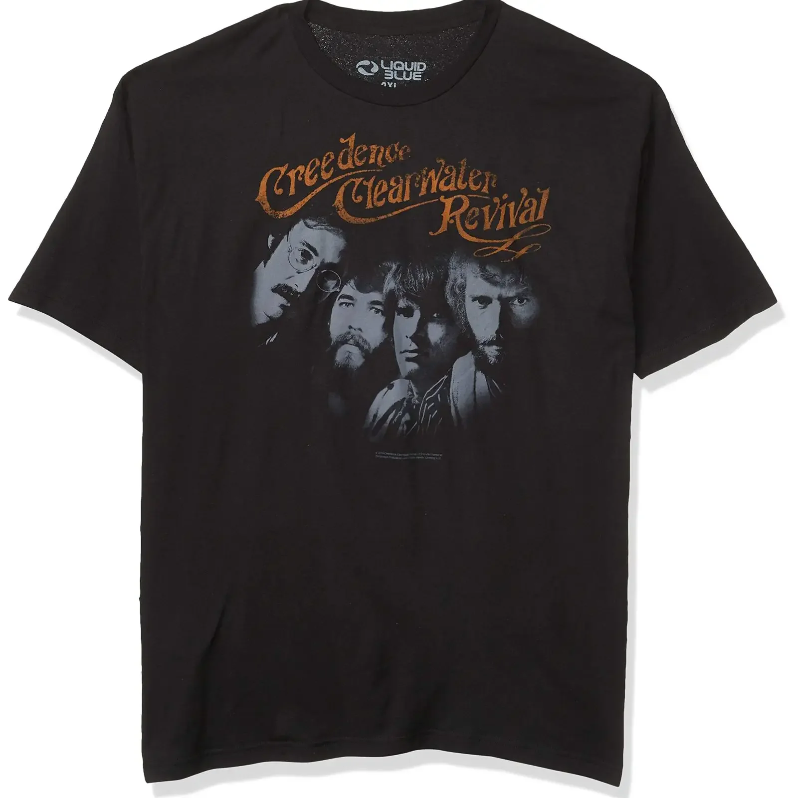 Liquid Blue Adult Creedence Clearwater Revival Pendulum T Shirt vintage Washed Casual graphic Top For Everyday Wear Stylish