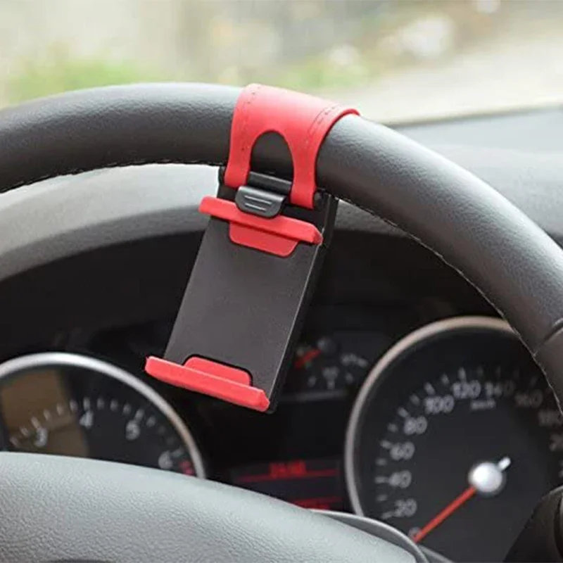 Car Steering Wheel Phone Holder Universal Buckle Stand Bracket Support IPhone Xiaomi GPS Auto Interior Decoration Accessories