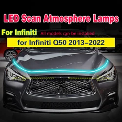Car Fog Lamp DRL With Start Scan Daytime Running Light Fit For InfinitI Q50 Q50S 2013-2022 Universal Waterproof Flexible LED 12V