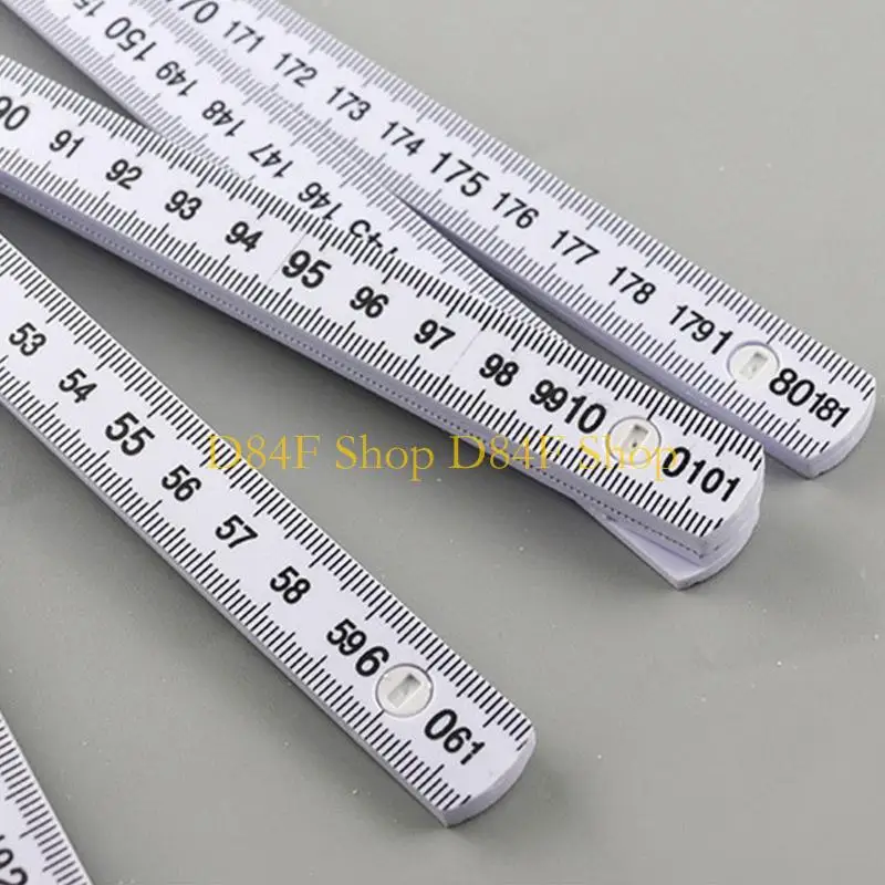 D84F 2Pcs 2 Meter Plastic Ruler with Clear & Easy To Read Scale Foldable Ruler