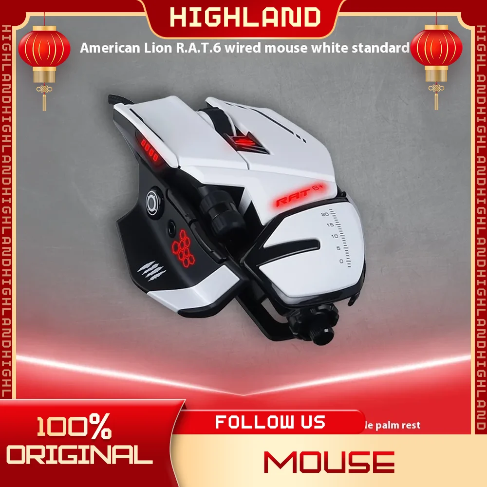 

Мышь для киберспорта MADCATZ R.A.T.6+, RGB 11, клавиши для программирования с противовесом, проводная механическая игровая мышь, аксессуары для ПК по индивидуальному заказу