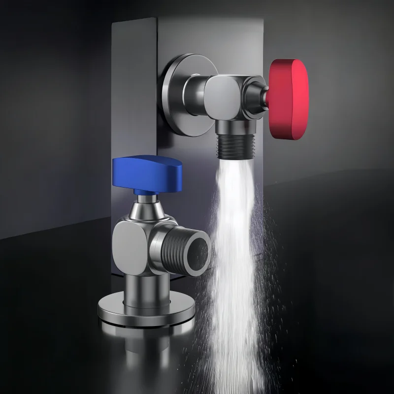 

All Copper Thicken Angle Valve Ball Core Hot and Cold Triangle Switch G1/2 4 Points Water Heater Toilet Large Flow Ball Valve