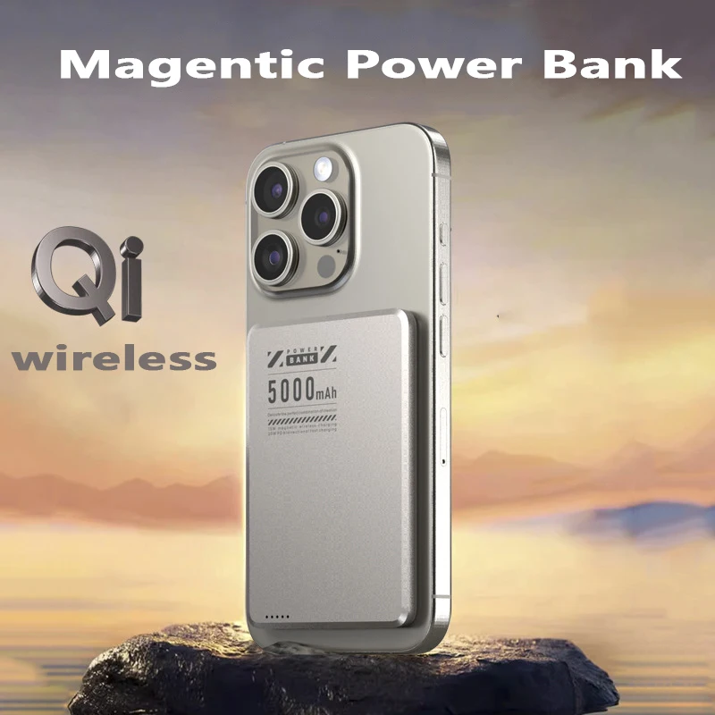 

5000mAh Magnetic Wireless Power Bank PD 20W Fast Charging External Auxiliary Battery Pack Powerbank for iPhone 14 15 16 Magsafe