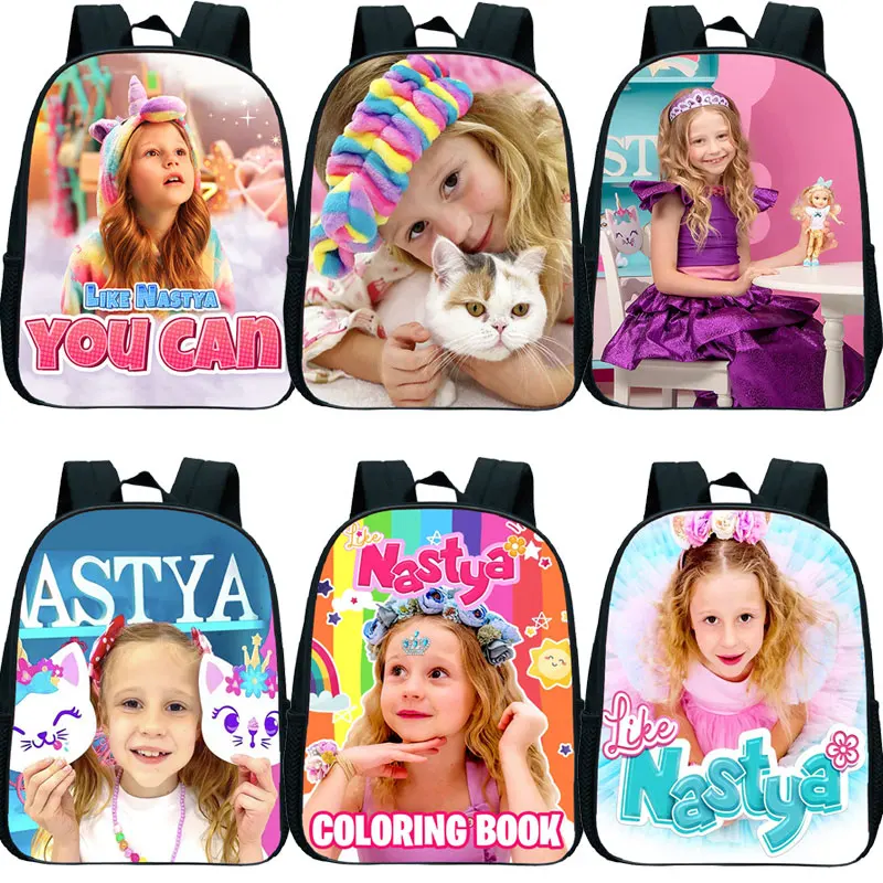 

12 Inch Like Nastya Backpack for Boys Girls Kids School Bag Rucksack Children Kawaii Bookbag Kindergarten Bags Knapsack Mochila