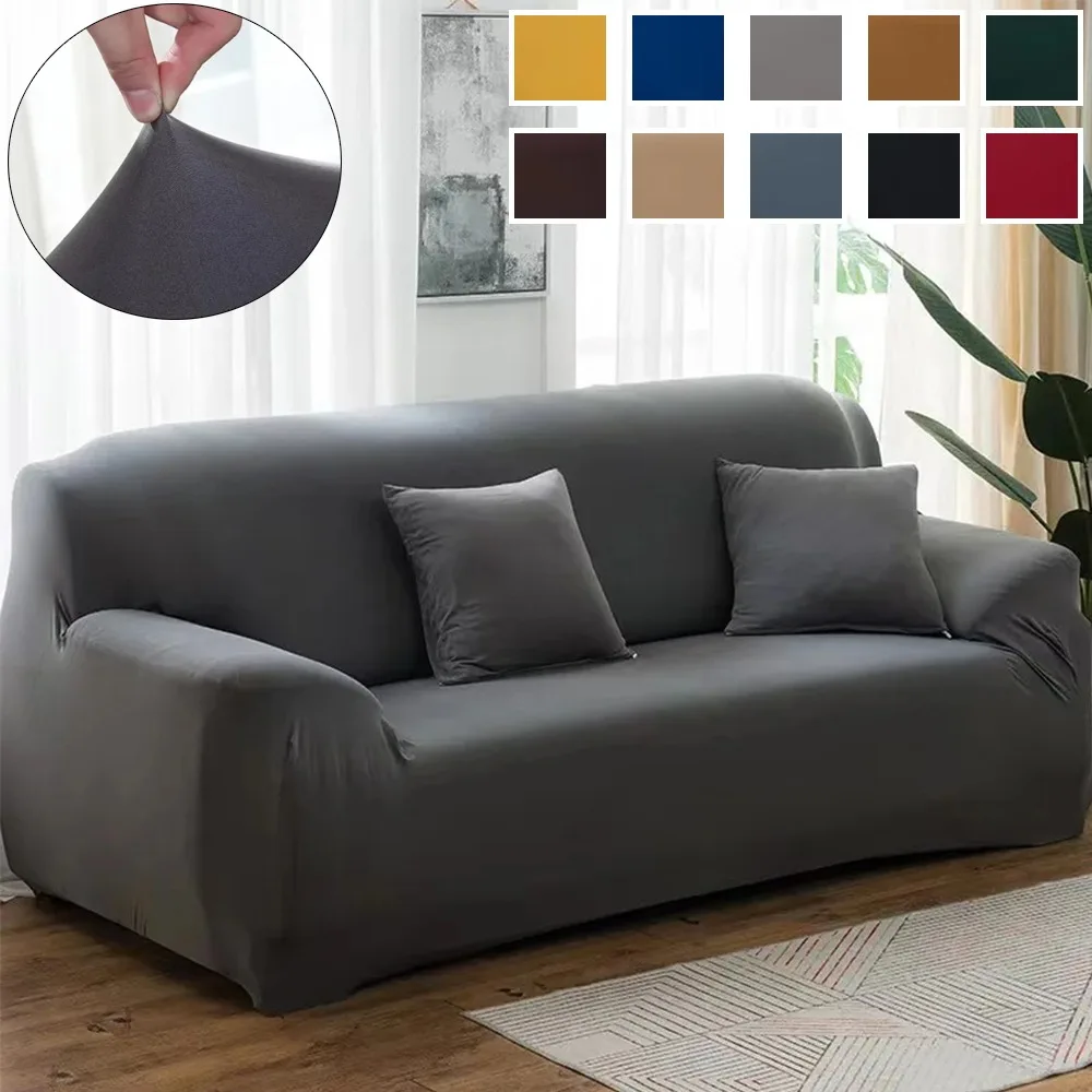 

Solid Color Elastic Sofa Covers for Living Room Sectional Corner Sofa Slipcovers Couch Chair Cover 1/2/3/4 Seater Soft Comforts