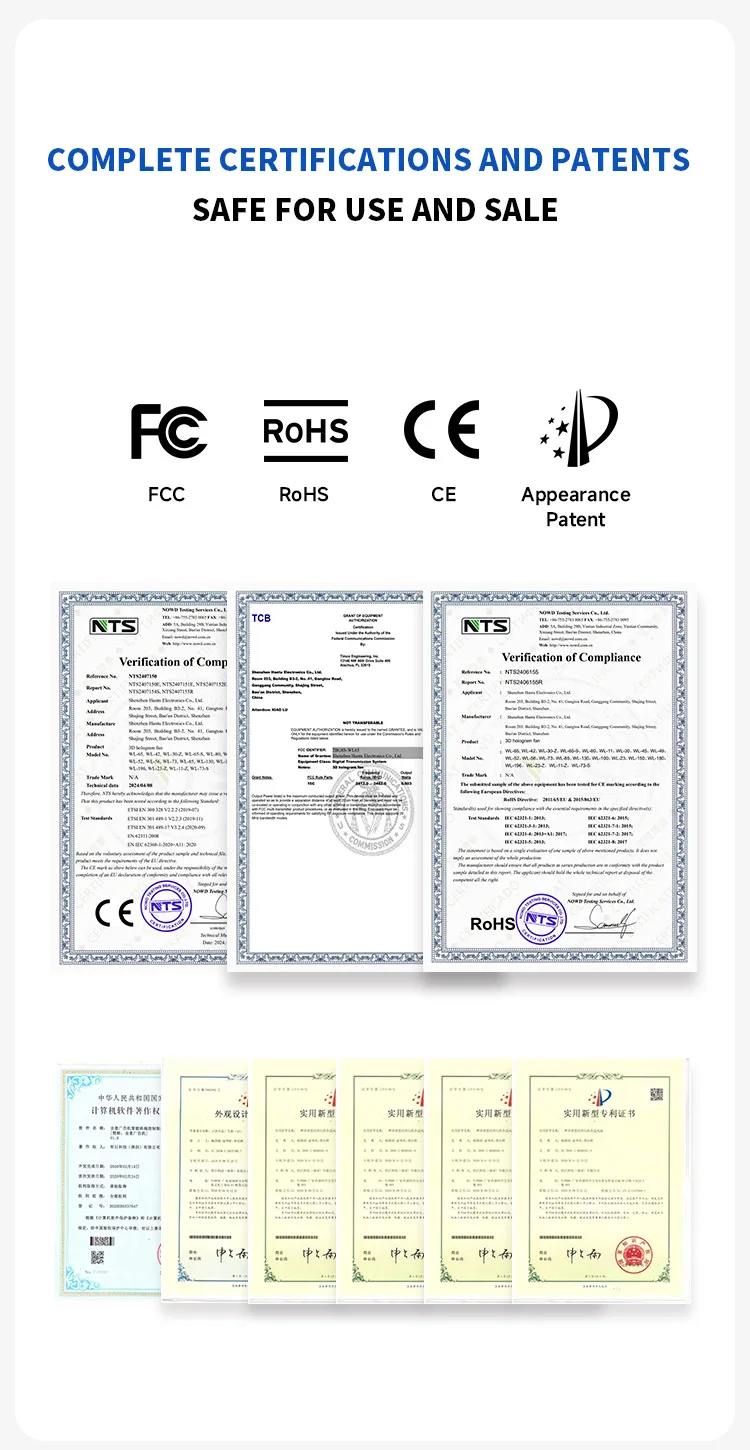 High Resolution 49cm 19.2in HD 3D Hologram Fans Advertising Machine 3D Anime Naked Eye 3D For Business projector Advertising