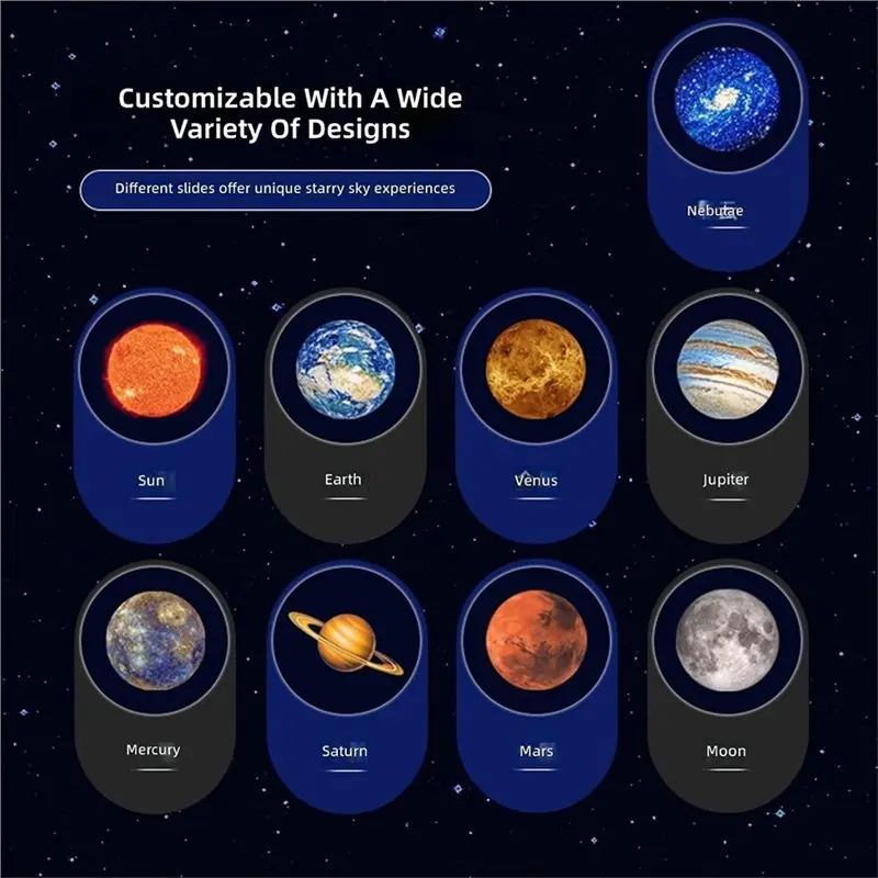 A97I-Interactives Universe Night Lamp Projectors Moons Planet Nebulaes Via USB Connection For Ceiling Mapping Starhouse