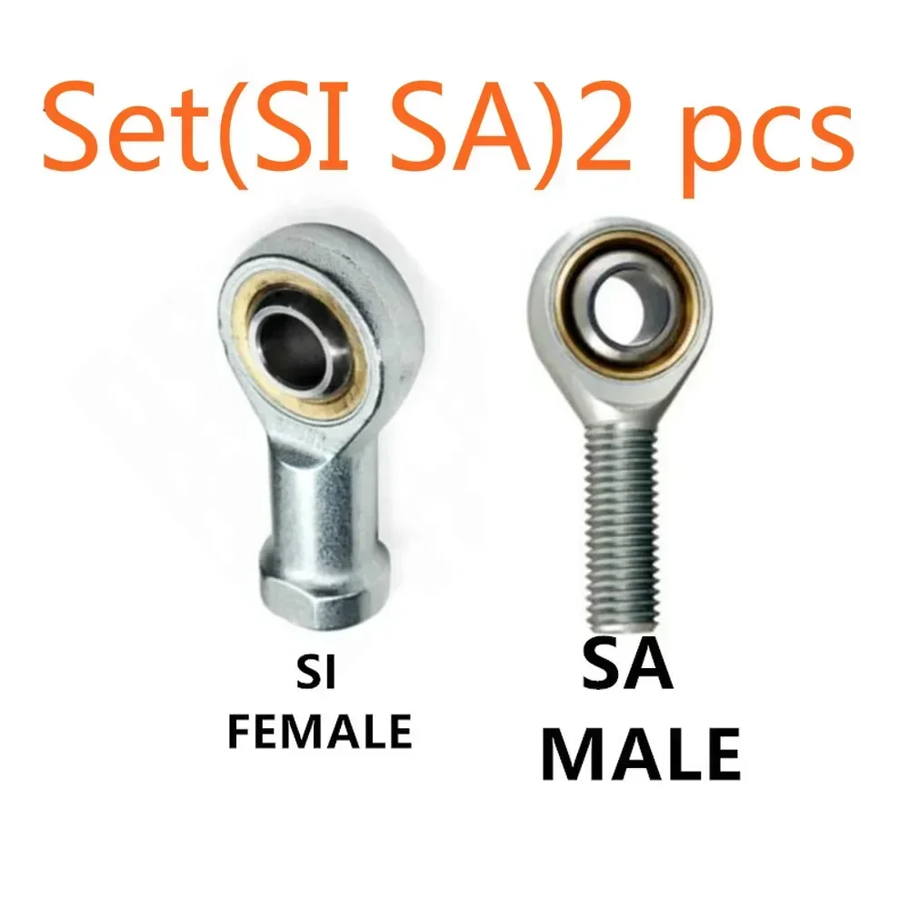 2pcs  Rod End Joint  Bearing SI SA SIL SAL 5 6 8 10 12 14 16 TK Metric Male Left Female Right   Thread  Steel