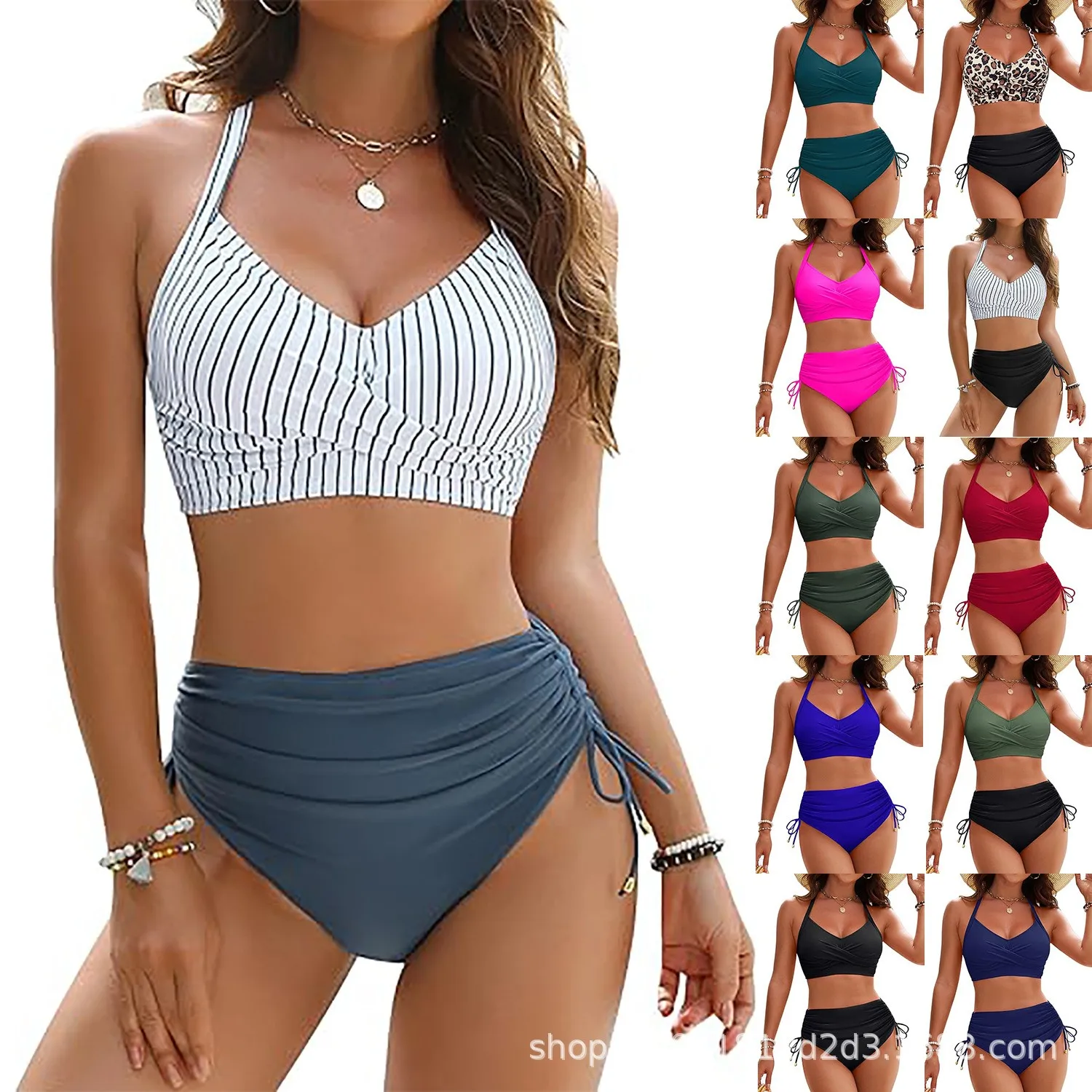 Women's Sleeveless High Waist Quick Dry Eco Friendly High Elasticity Bikini Two-Piece Swimwear 2025 Women's And Tankinis
