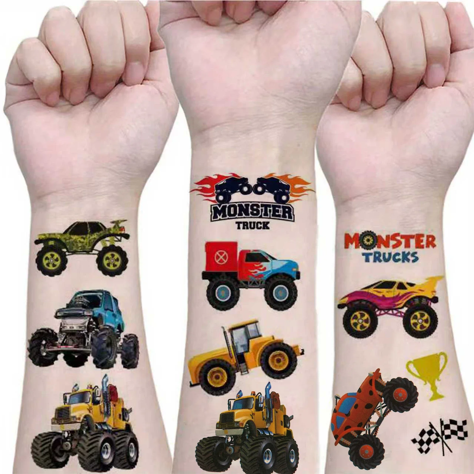 10 Sheets Racing Car Tattoo Patch Tattoo Sticker Waterproof Long Lasting Arm Party Temporary Tattoo