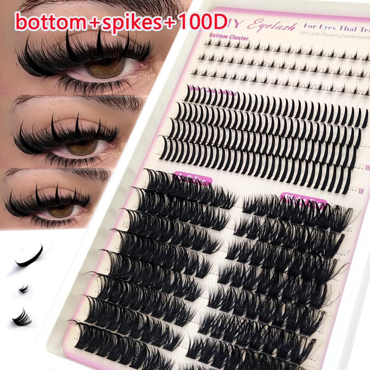 Neue Spikes Wimpern Cluster Curling Wimpern 30D-200D Fee Wimpern Cluster Bottom Spike Wimpern Cluster Curling Wimpern Eyela
