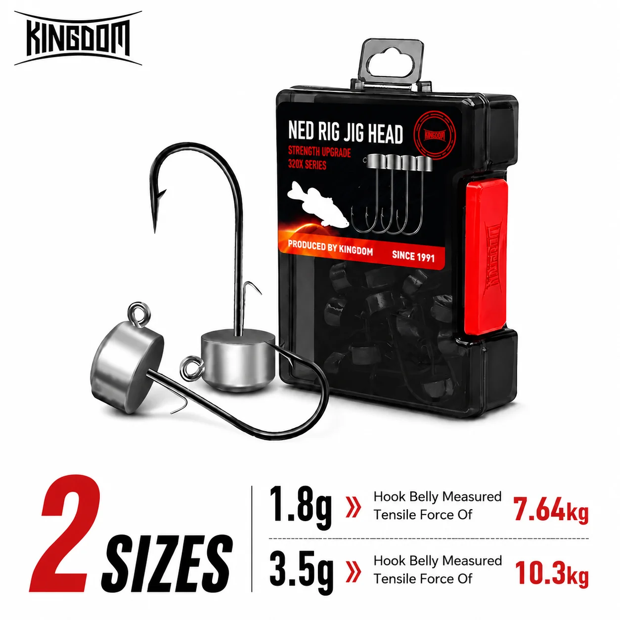 Kingdom 12 Stück Ned Jig Bleikopf Angelhaken 1,8 g 2,7 g 3,5 g 4,2 g Anti-Drop Barb Haken Weiche Wurm Angelhaken Angelgeräte