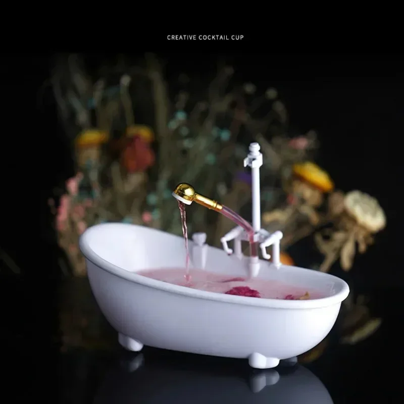 Funny Bathtub Cocktail Glass Electric Cyclic Water Spray Cup Milkshake Cold Drinks Bar Nightclub TIKI Flip Wine Tumbler