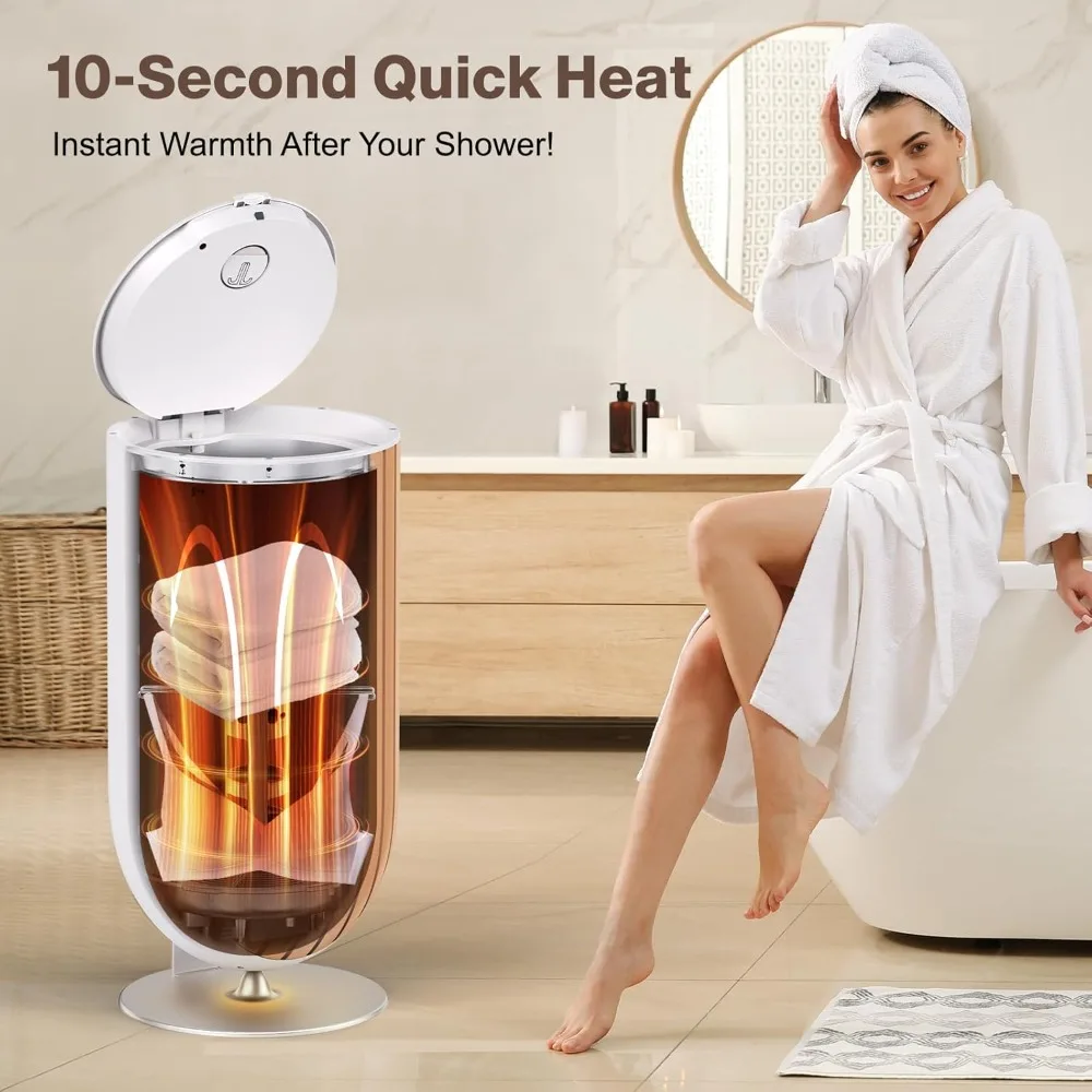 Towel Warmer for Bathroom- 27L Towel Warmer Bucket with 5-Minute Rapid Heating, 4 Adjustable Modes, Auto Flip-Top, Aromatherapy