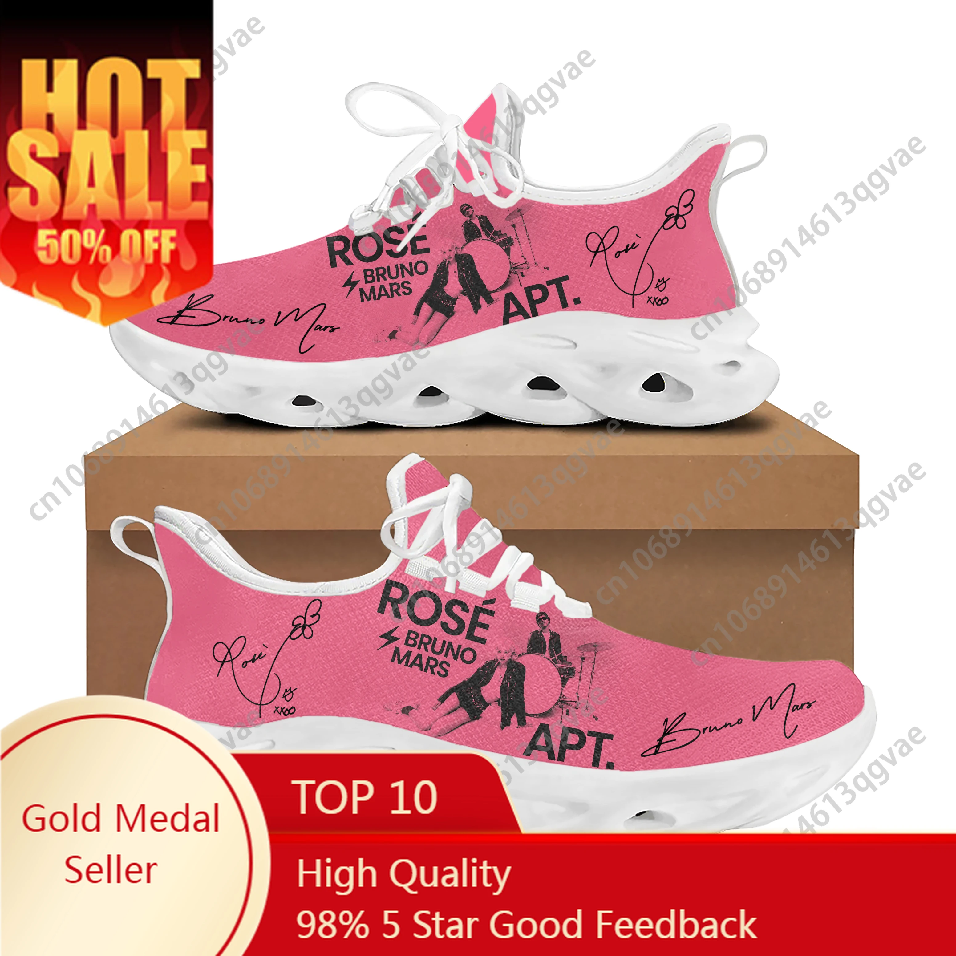 

Pink Rose APT Bruno Mars 아파트 Flats Sneakers Mens Womens Sports Run Shoes High Quality Sneaker Lace Up Mesh Footwear Custom Shoe