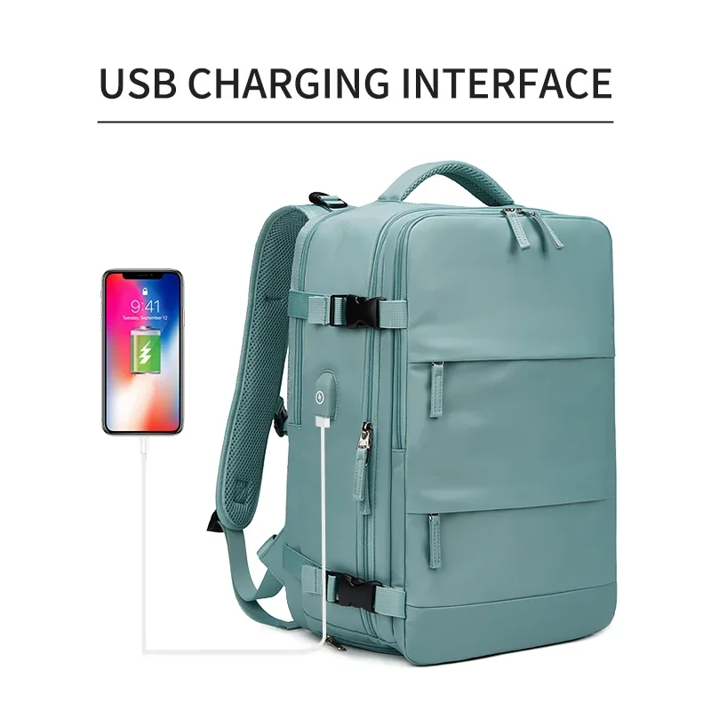 15.6Inch Women Laptop Backpack Teenage girl USB charging school Backpack Independent Shoe bag travel Backpack outdoor Backpack