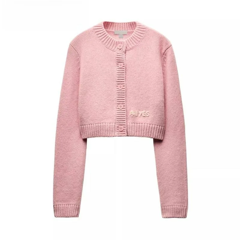 

Spring 2025 New Chinese Sle Women's Knitted Sweater round Ne Long Sve ort Coat New Year's Faion Commute Straight Cut
