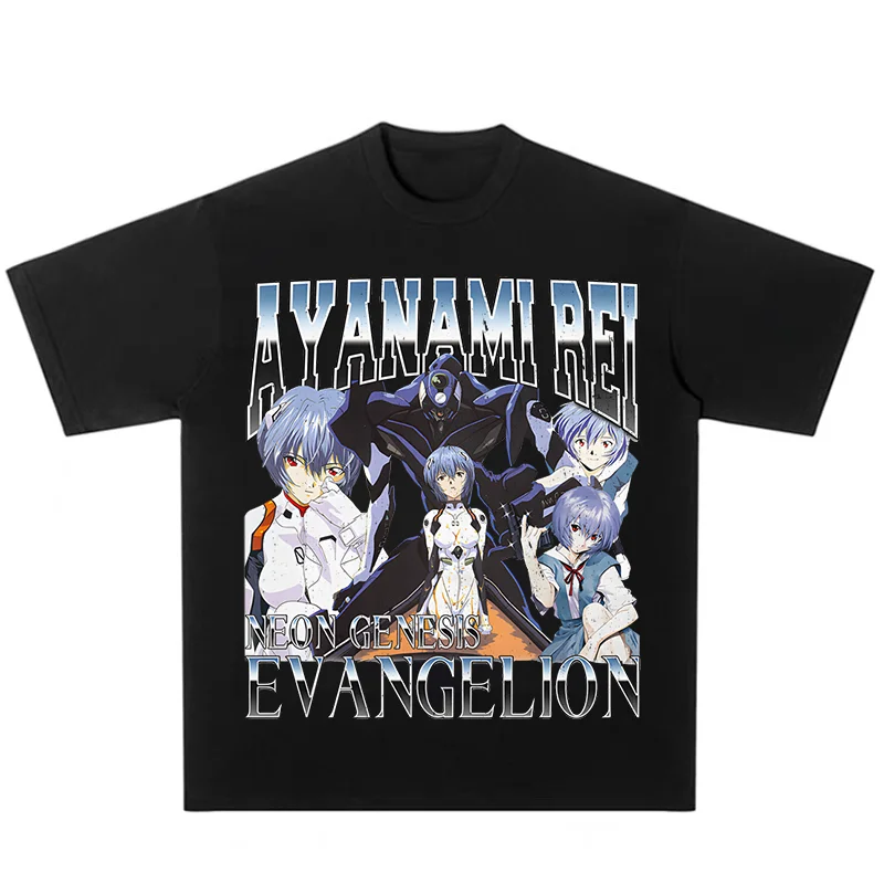 

Gospel Warrior EVA Vintage Printed Cotton T-Shirt Aya Poly American Trend Vintage Short Sleeve Men Street Short Sleeve Women