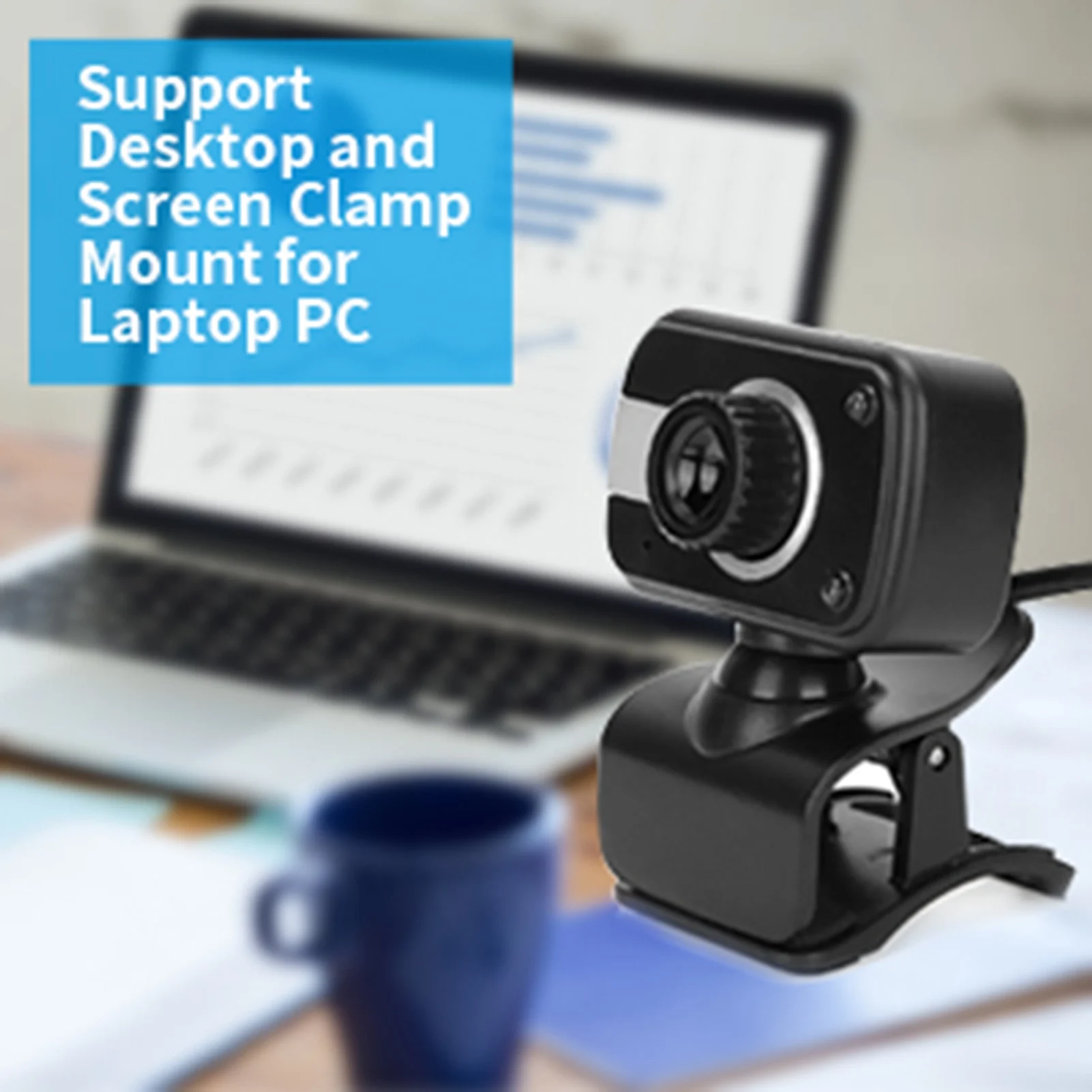 كاميرا ويب USB مع ميكروفون 0.3 ميجابكسل كاميرا ويب كاميرا 360 درجة لشاشة LCD للكمبيوتر المحمول لكاميرا USB للرؤية الليلية MSN / ICQ