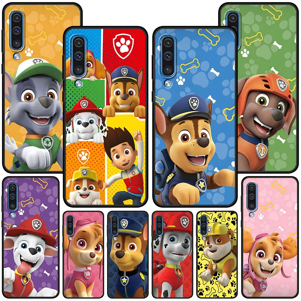 Paws P-Patrols Cartoon Dog Case for Samsung Galaxy A10s A30s A50 A50s A40 A70 A70s A10 A20e A20 A30 A20s TPU Black Phone Cover