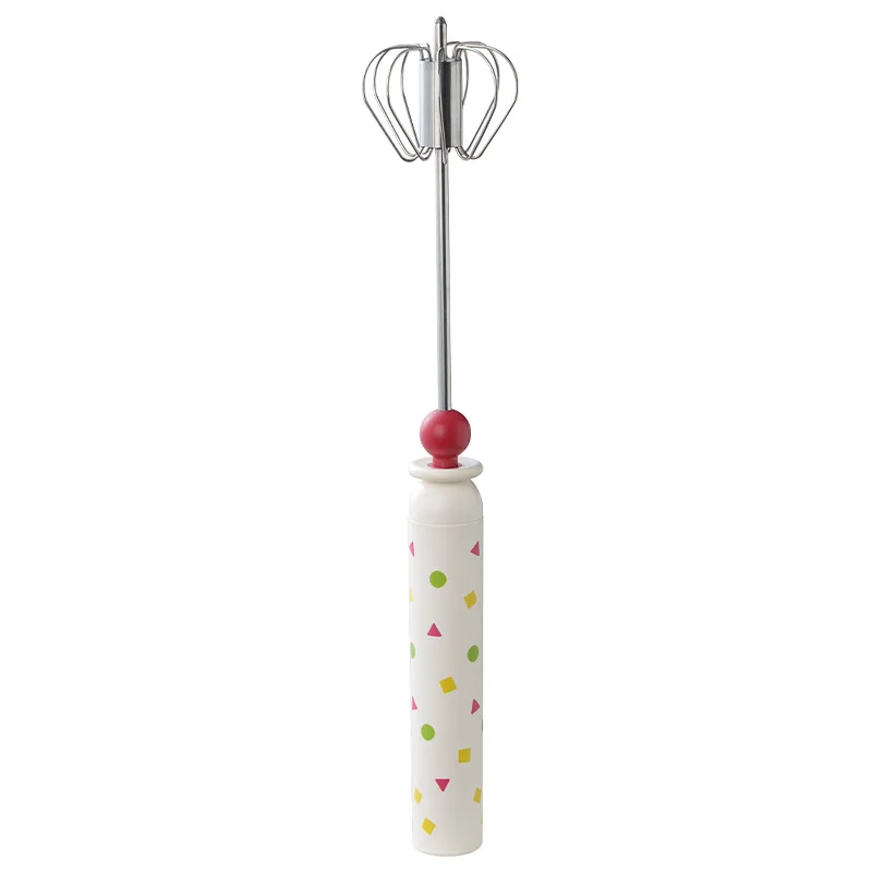 1pcs Hand pressed rotating dopamine egg beater, stainless steel labor-saving stirrer, cake cream whisk, kitchen tool