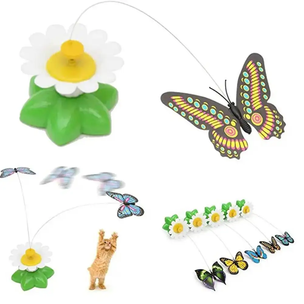 Electric Butterfly Cat Toy Automatic Electric Rotating Shape Butterfly Kitten Pet Animal Training Bird Dog Toy Funny Intera K2F9