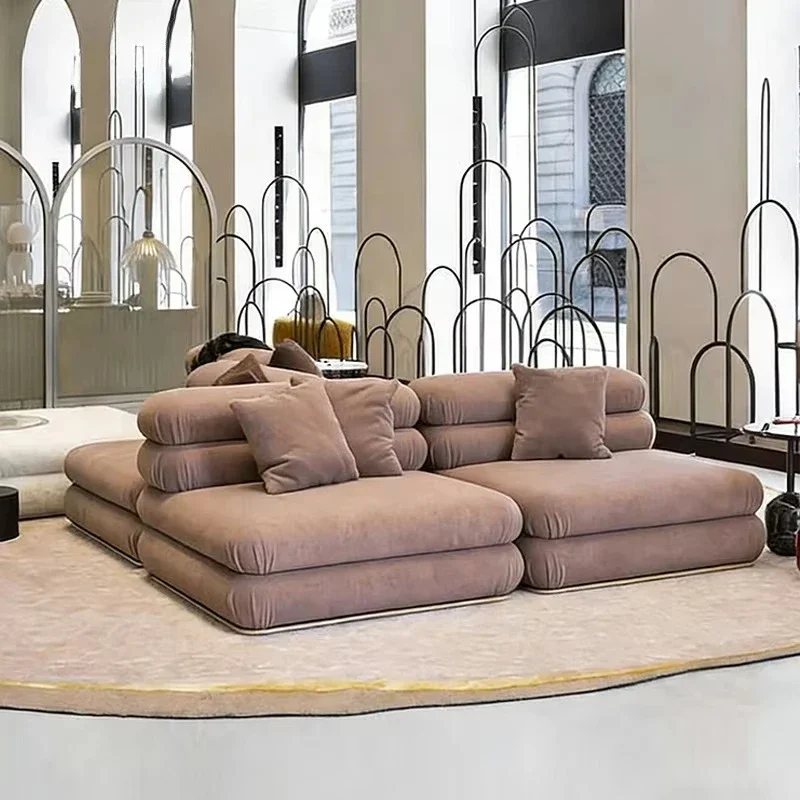 Italian Minimaluxe 3 Piece Modular Sectional Fabric Recliner Sofa Set Luxury Modern Nordic Design Apartment Hotel Villa