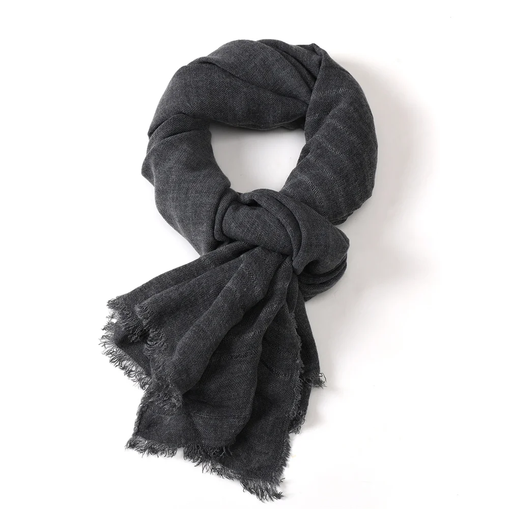 

Модный мужской шарф из хлопка и льна с эффектом тай-дай и полосками, утолщенный, теплый, пашмина, мужской платок, брендовый мужской шарф-манишка, буфанда, 2026