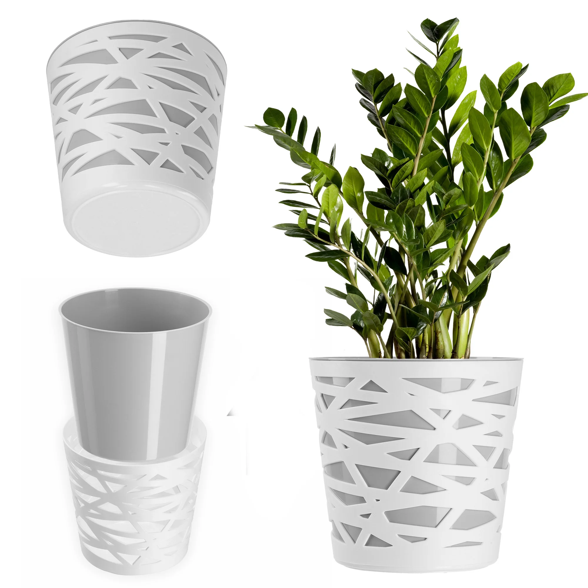 KADAX Pottenkoker Plastic Cartridge Bloemen Planten 13cm Perzik