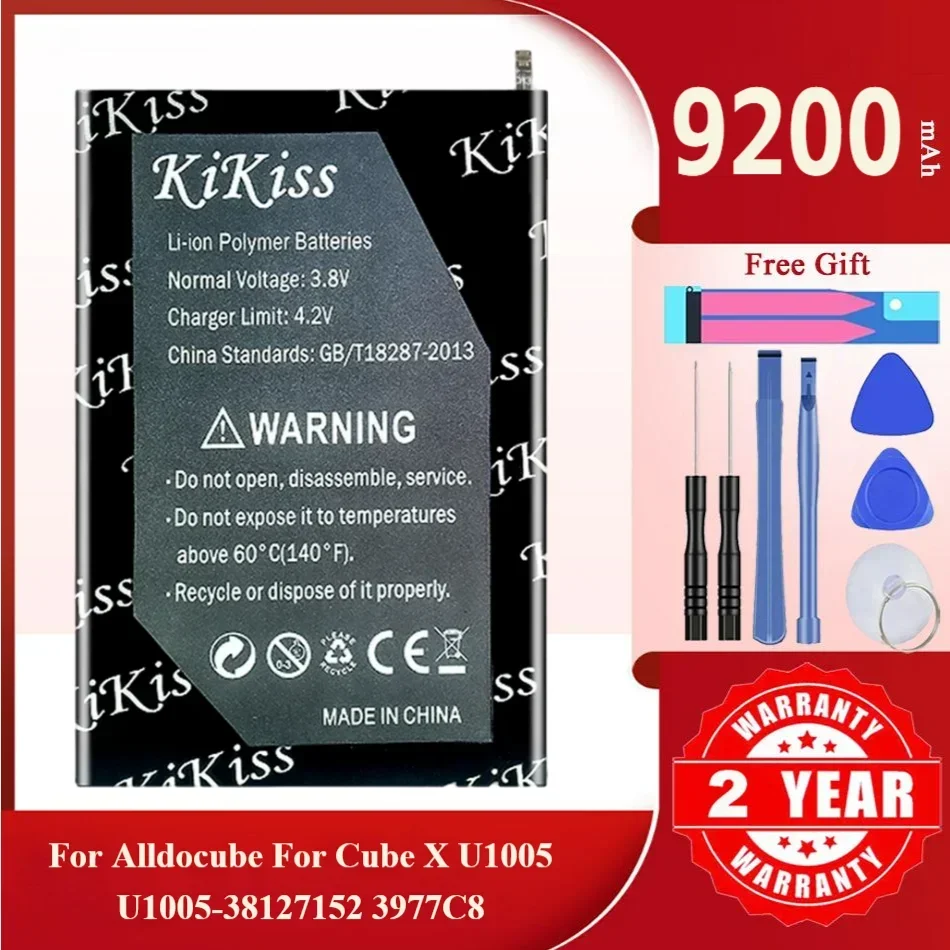 

Мощный аккумулятор KiKiss 9200 мАч U100538127152 для ноутбука ALLDOCUBE Cube U1005-38127152 3977C8 X U1005