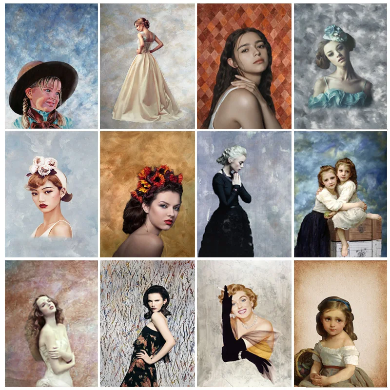 

Vintage Gradient Solid Color Photography Backdrops Props Brick Wall Wooden Floor Baby Portrait Photo Backgrounds 210125MB-65