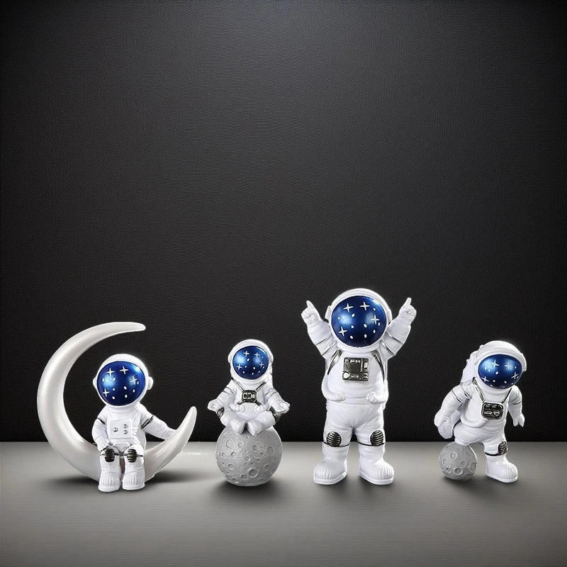 4pcs Spaceman Figure Statue Figurine Sculpture Astronaut Educational Desktop Home Decoration Astronaut Model